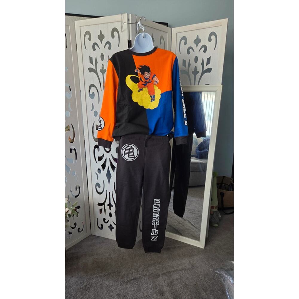 Dragon Ball Z Goku 2 Piece Set Youth XL Sweatshirt Joggers Anime Outfit NWT Blk